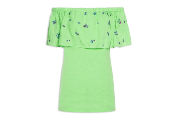 Vestido Curto Pedras Coloridas - Verde