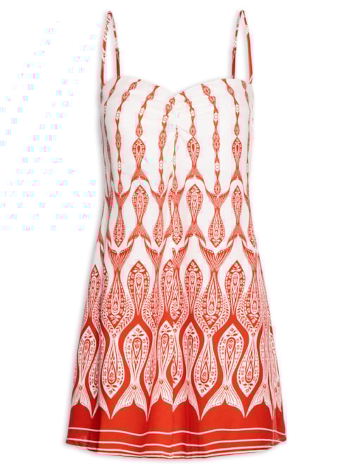 Vestido Curto Peixe Correnteza – Vermelho