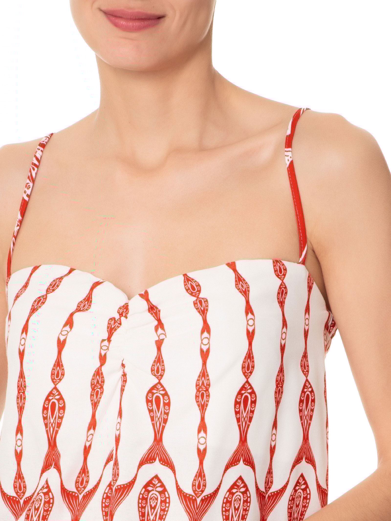 Vestido Curto Peixe Correnteza Vermelho Farm