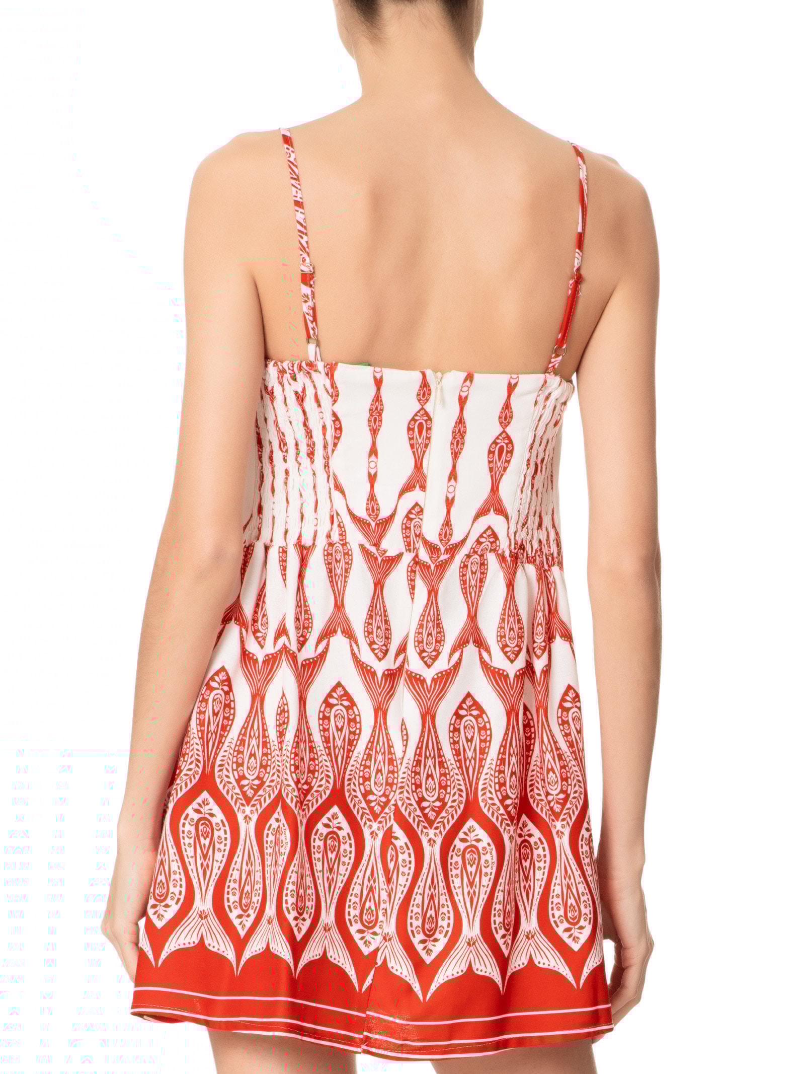 Vestido Curto Peixe Correnteza Vermelho Farm