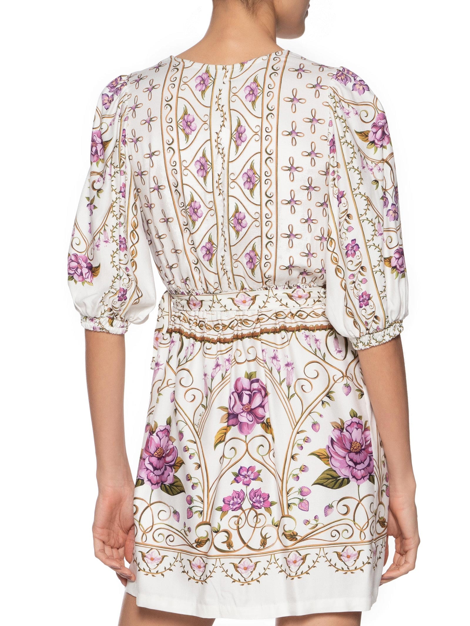  Vestido Curto Poesia de Flor Branco Farm