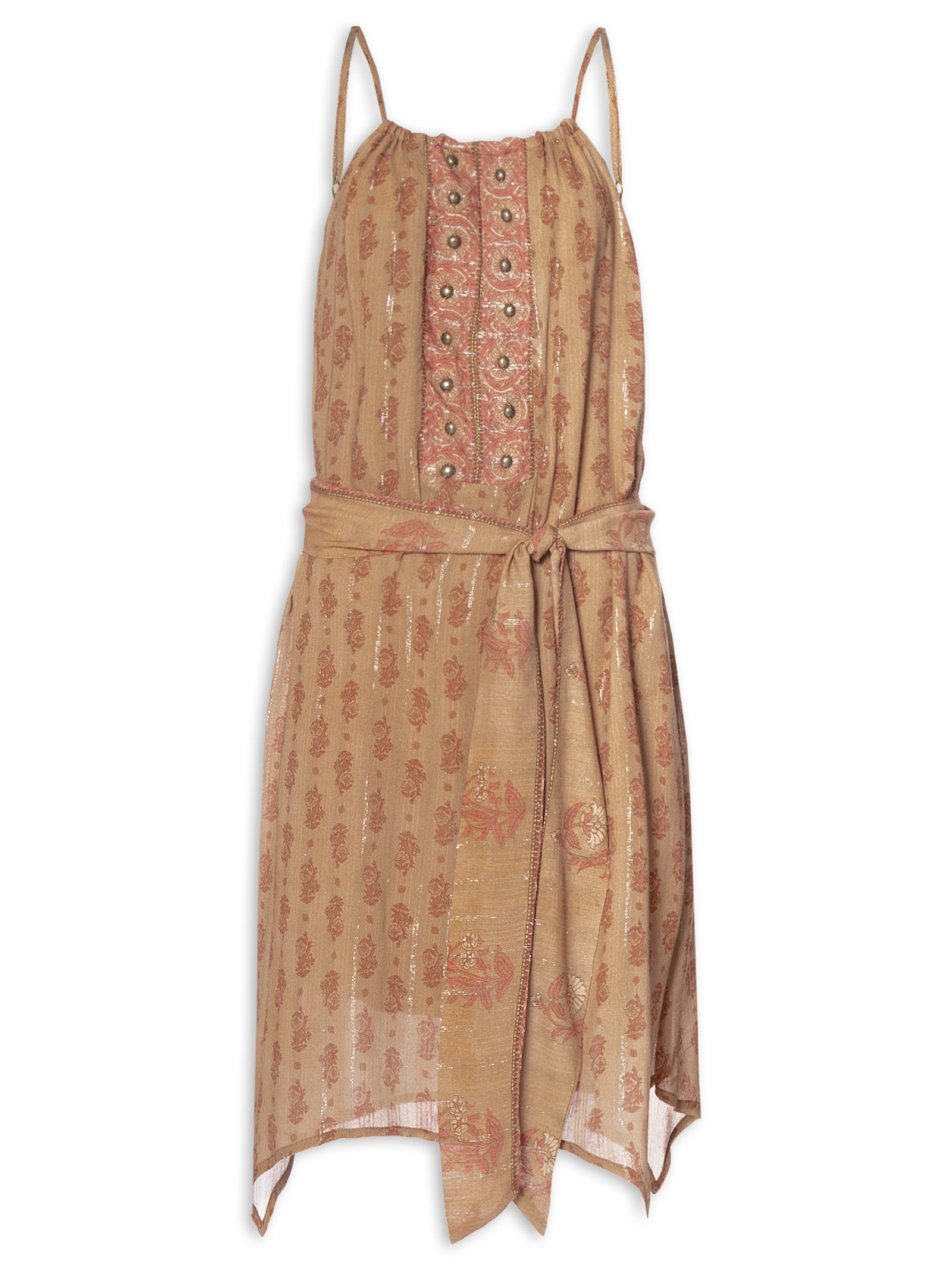 Vestido Curto Pontas Estampa Lírio Rosa Maria Filó