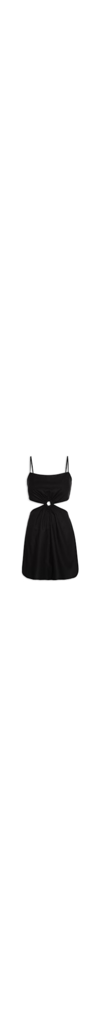 Vestido Curto Recorte E Argola - Preto