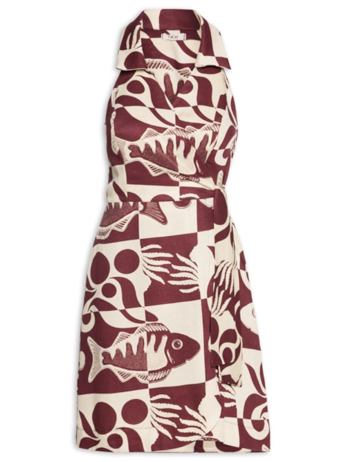 Vestido Curto Regata Cachecouer Estampado – Marrom