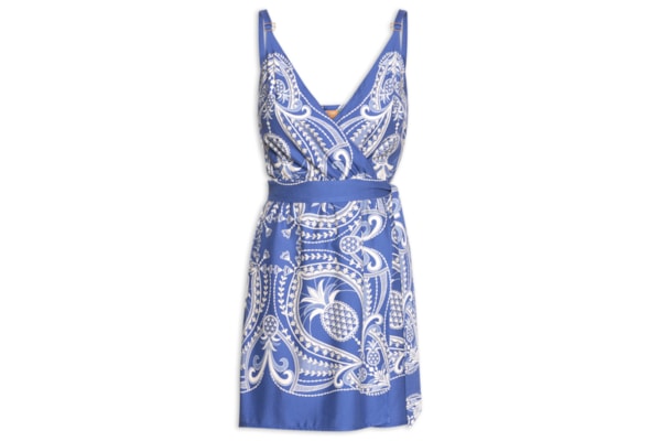 Vestido Curto Renda De Abacaxi - Azul