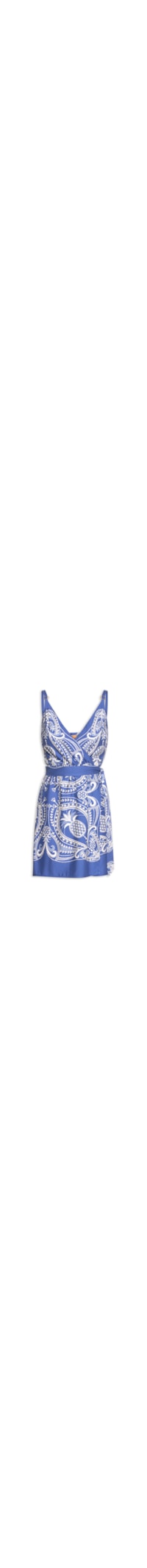 Vestido Curto Renda De Abacaxi - Azul