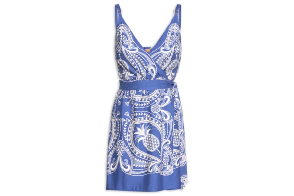 Vestido Curto Renda De Abacaxi - Azul