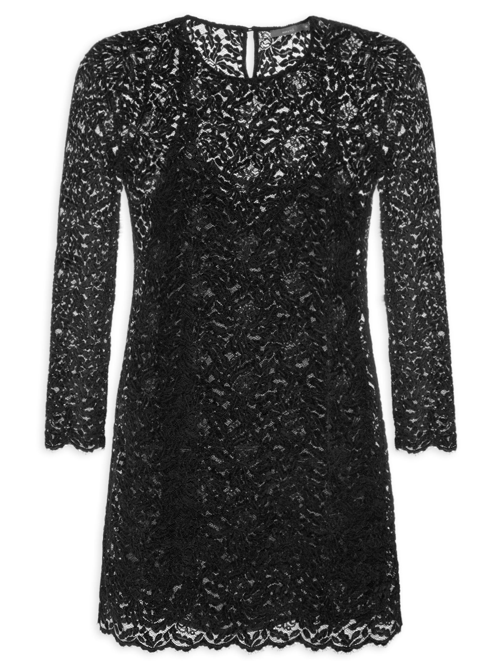 Vestido Curto Renda Preto Maria Filó