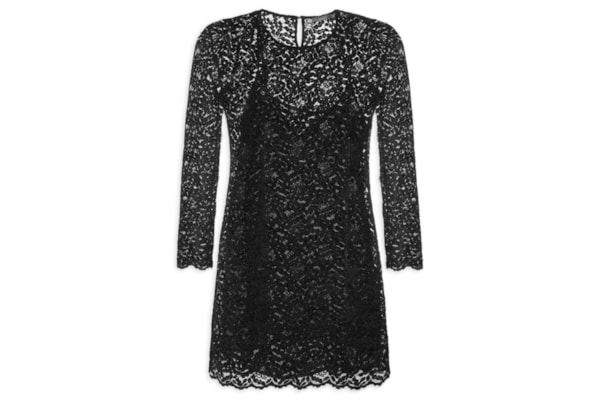 Vestido Curto Renda - Preto