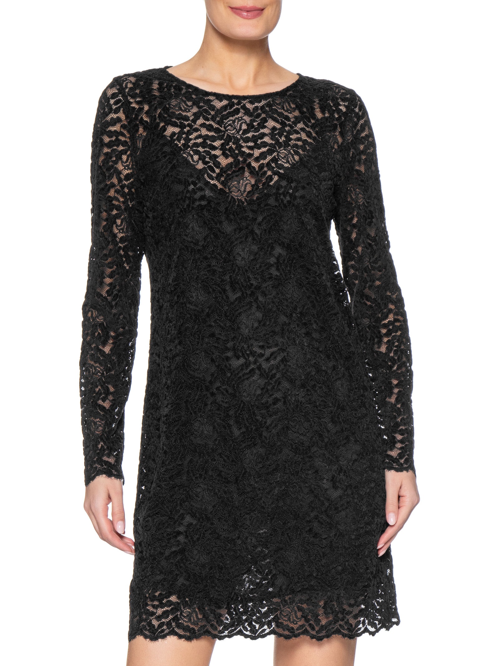 Vestido Curto Renda Preto Maria Filó