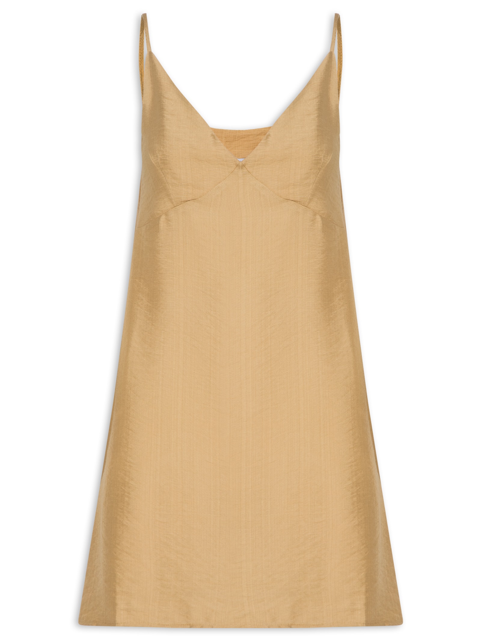 Vestido Curto Reto Decote em V Marrom Market 33