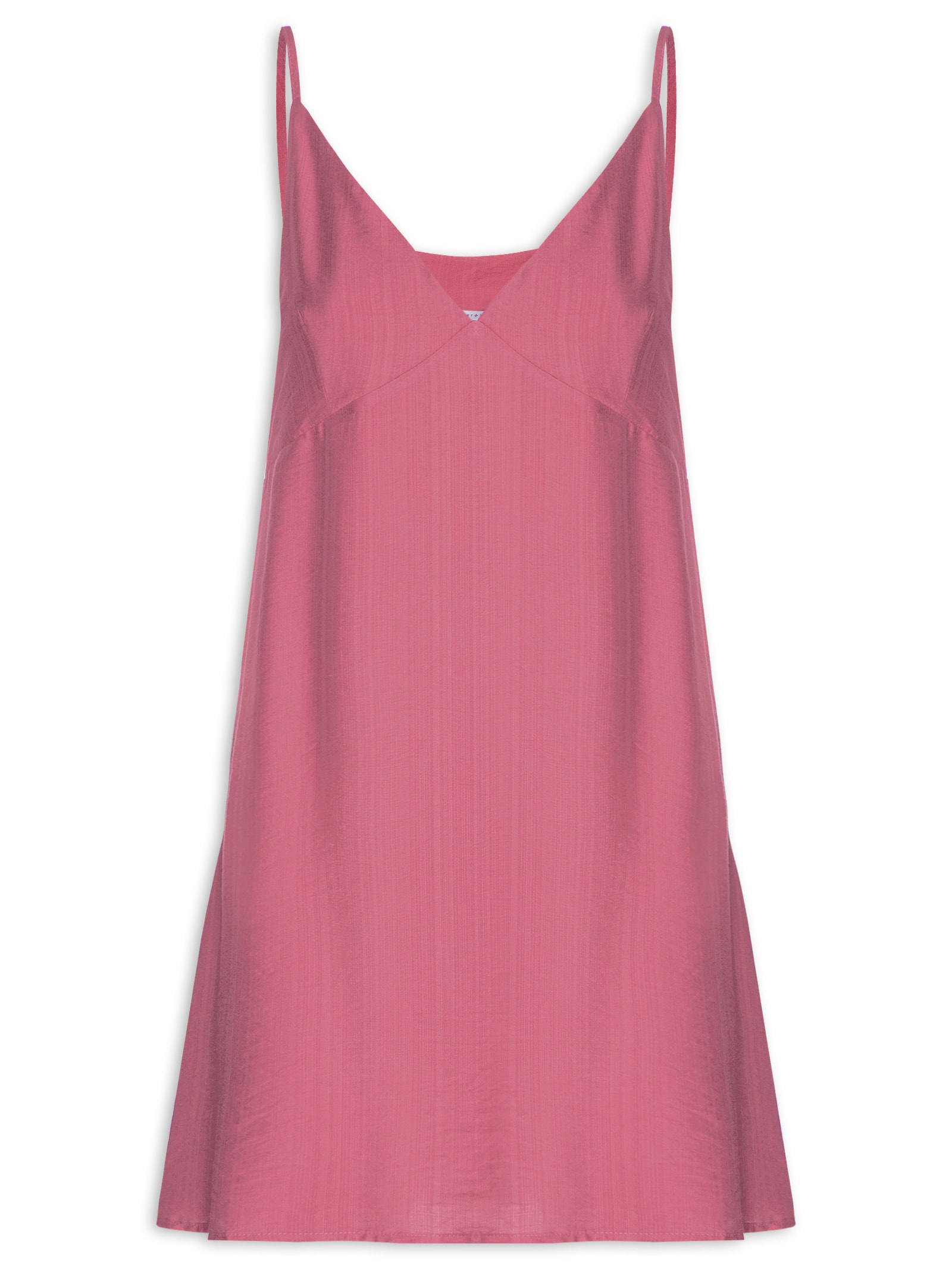 Vestido Curto Reto Decote em V Rosa Market 33