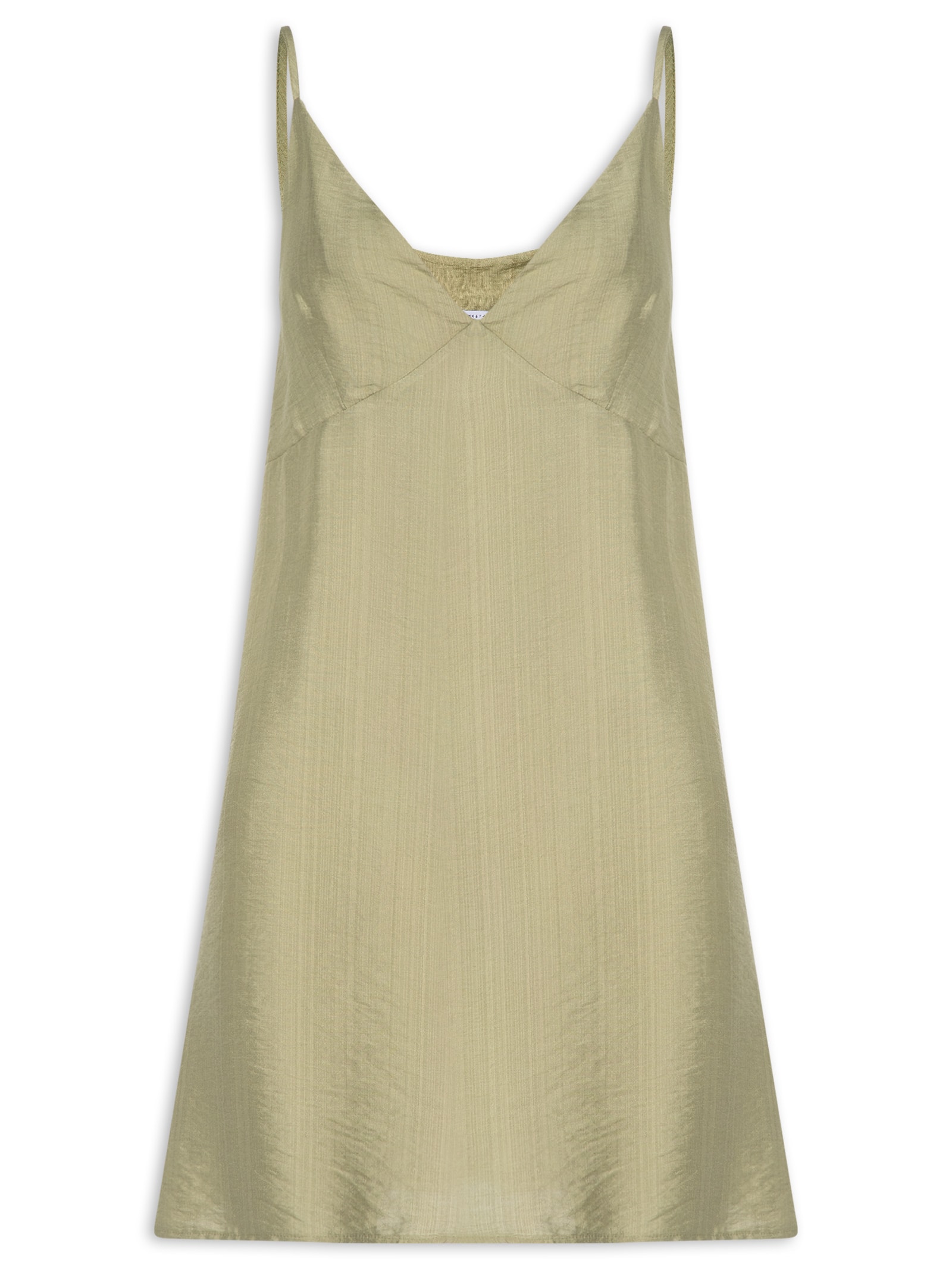 Vestido Curto Reto Decote em V Verde Market 33