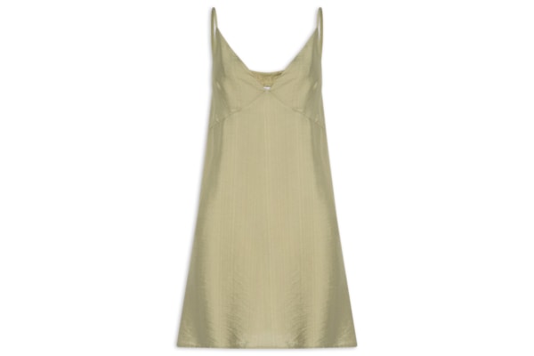 Vestido Curto Reto Decote em V - Verde