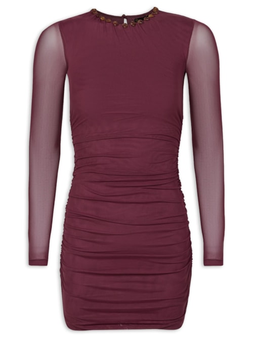 Vestido Curto Ridley Det – Roxo