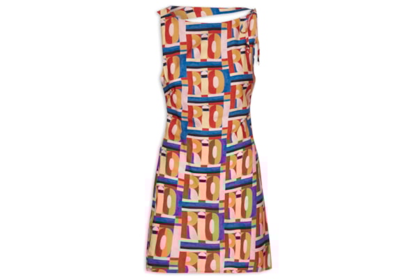 Vestido Curto Rio Gráfico - Rosa