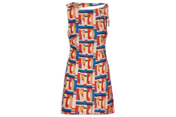 Vestido Curto Rio Gráfico - Rosa