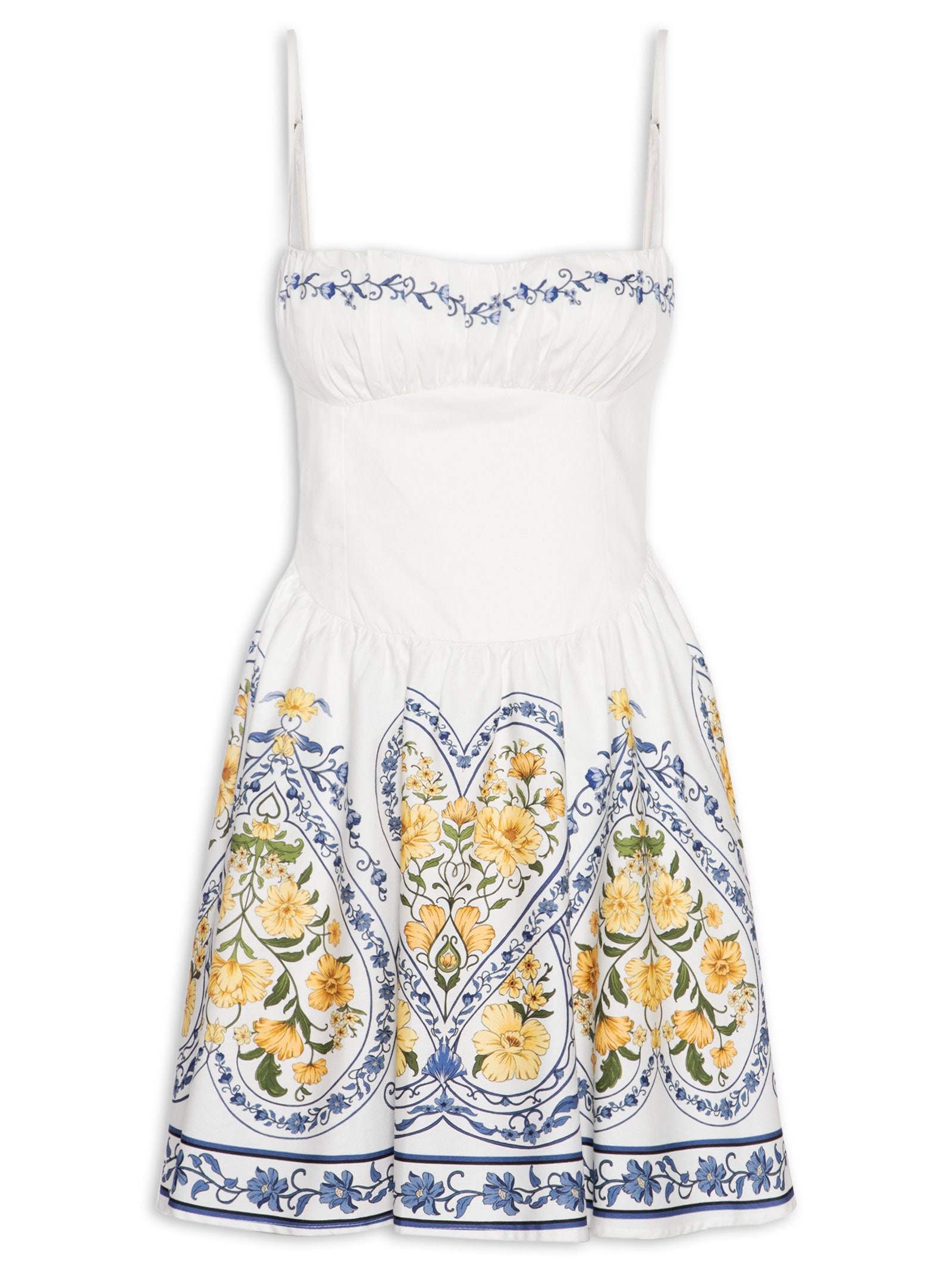 Vestido Curto Romance Boho Azul Farm