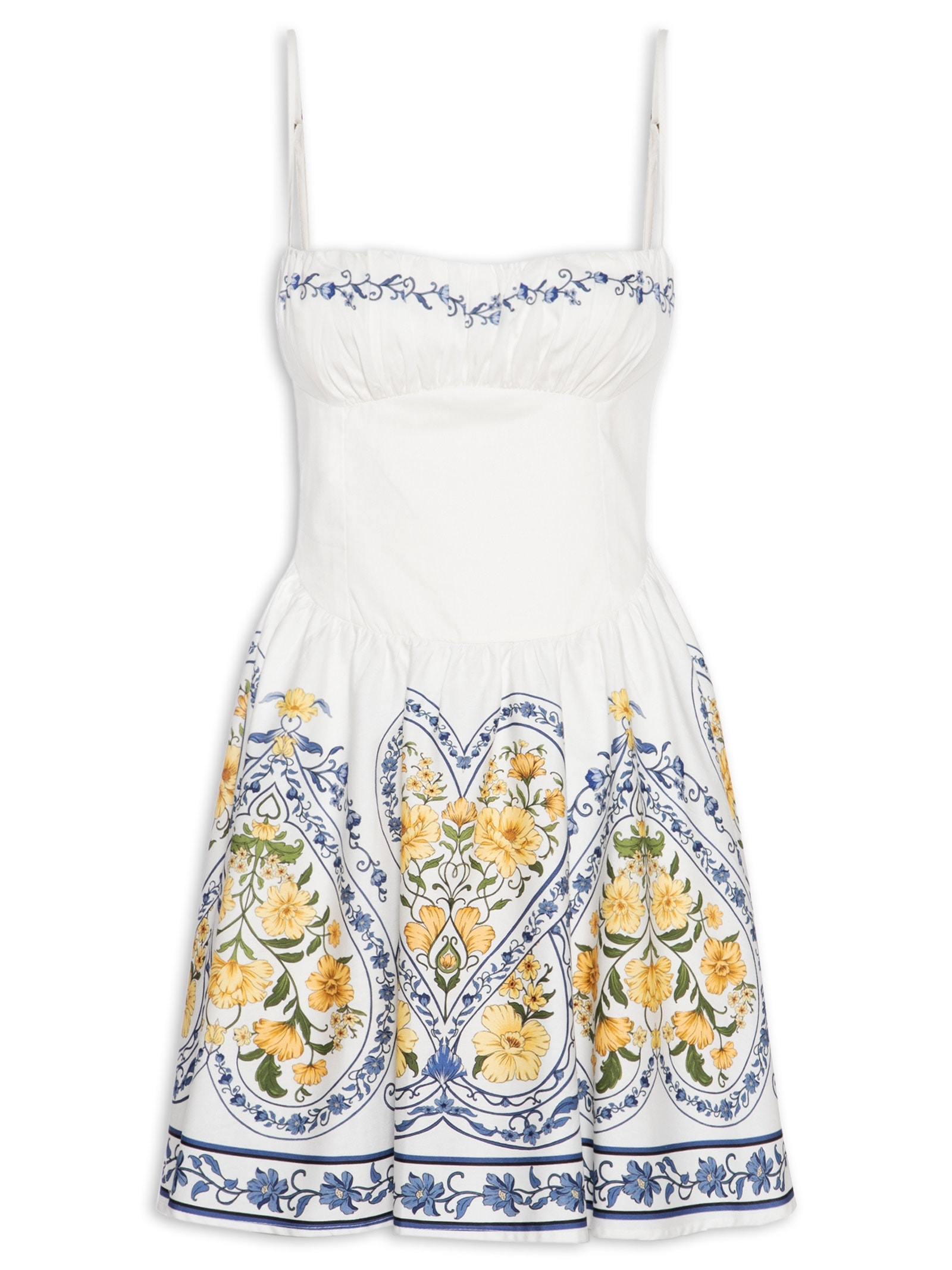 Vestido Curto Romance Boho Azul Farm
