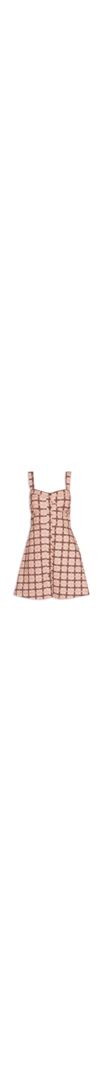 Vestido Curto Sarja Estampado - Marrom