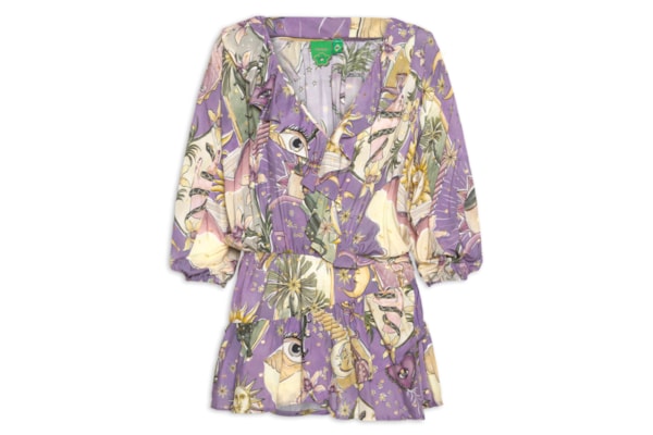 Vestido Curto Selva Mística - Roxo