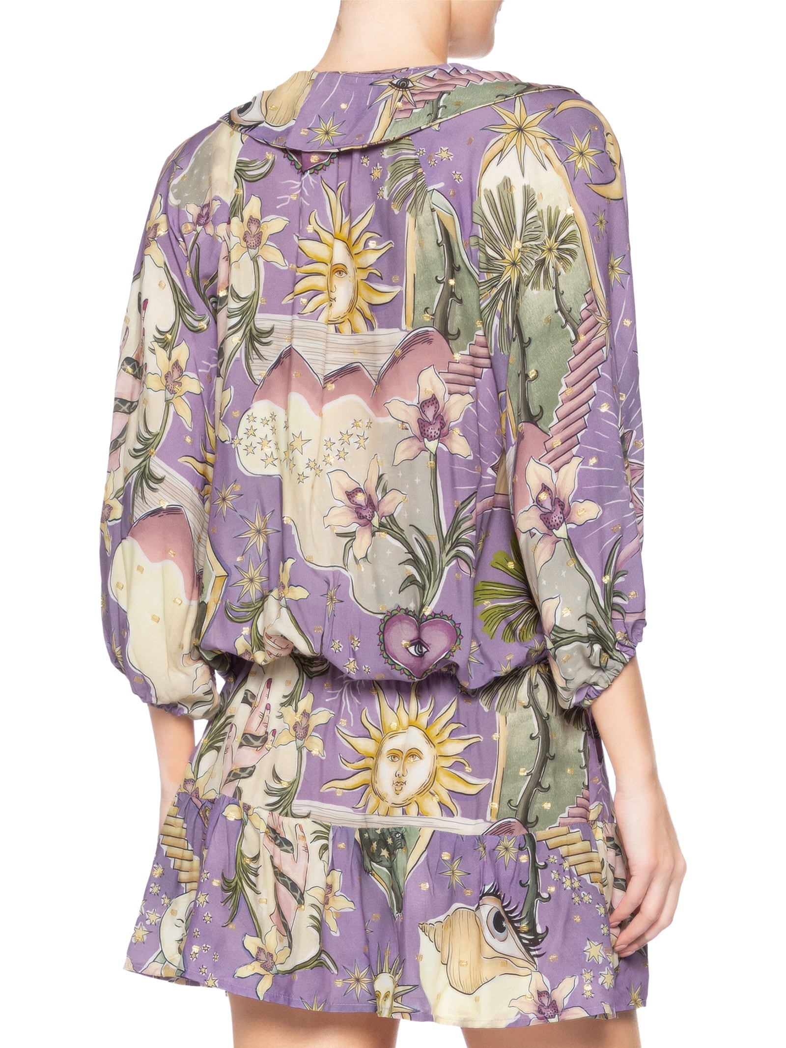 Vestido Curto Selva Mística Roxo Farm