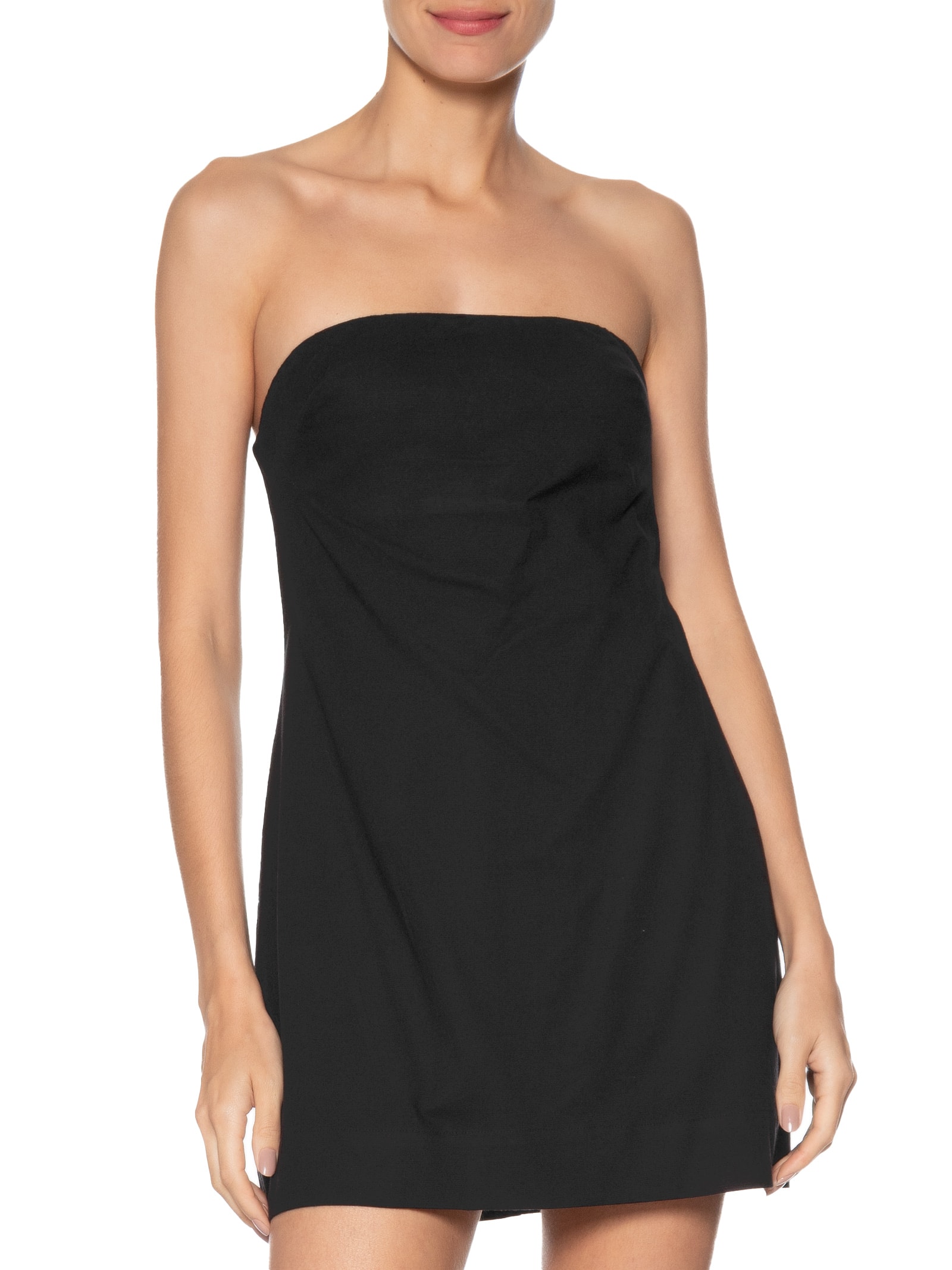 Vestido Curto Sem Alça Preto Farm