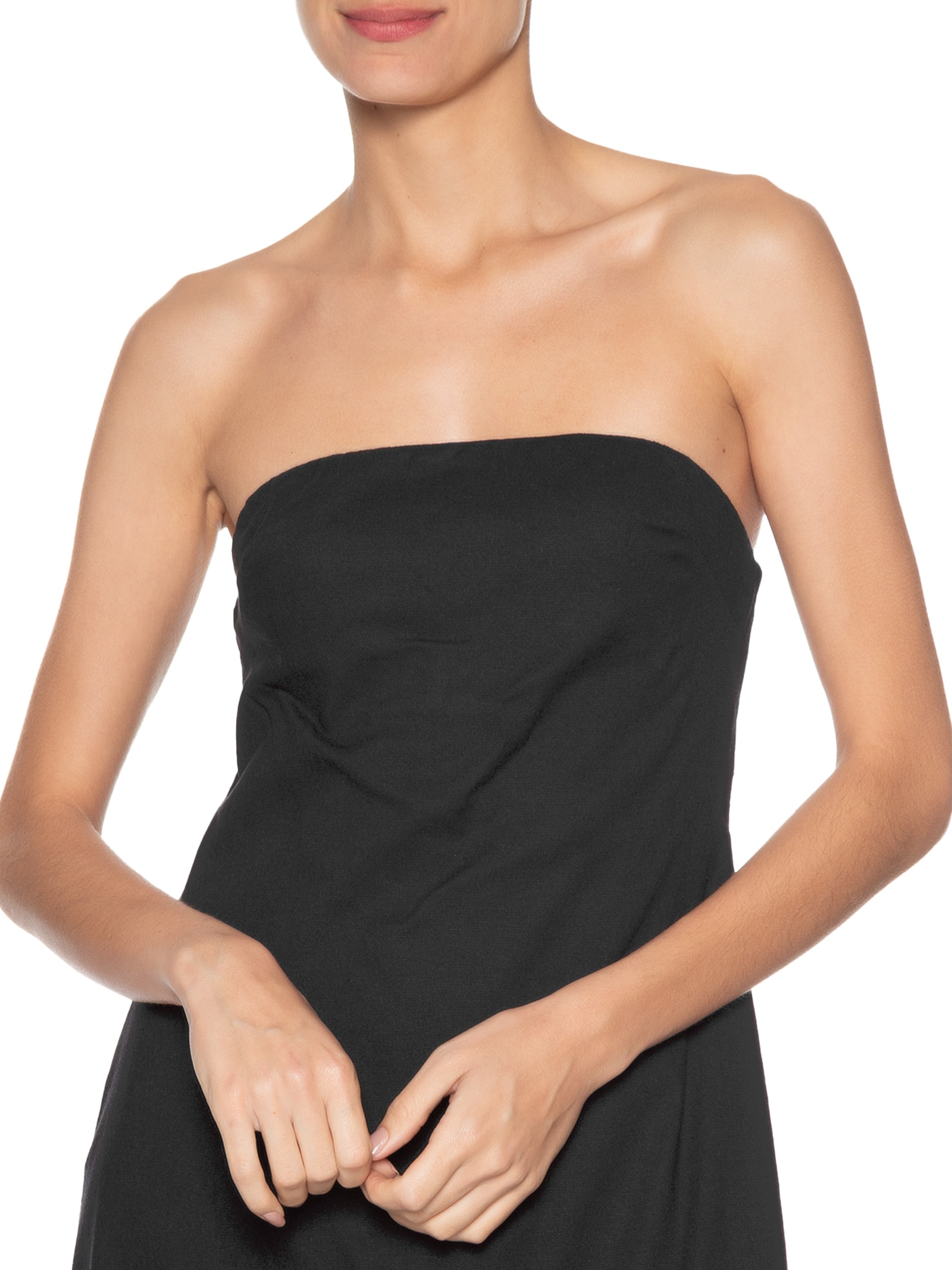 Vestido Curto Sem Alça Preto Farm