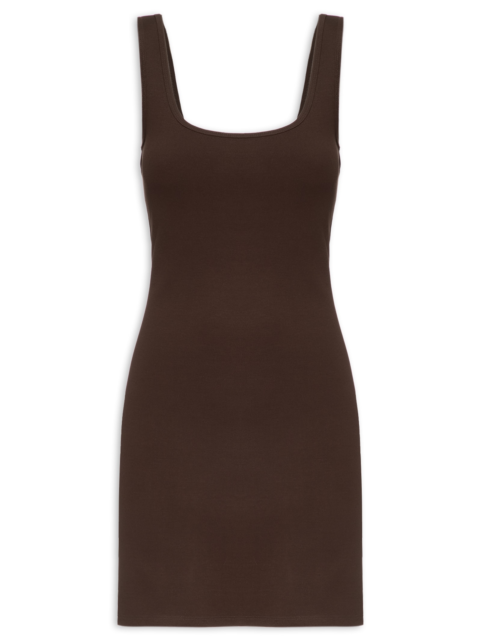 Vestido Curto Sem Manga Com Cut Out Marrom My Favorite
