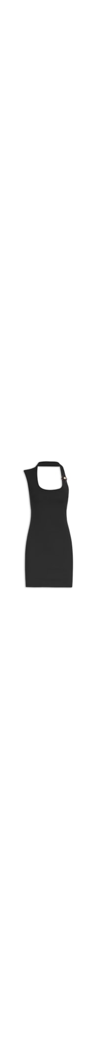 Vestido Curto Sem Manga Com Metal - Preto