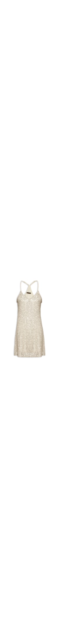 Vestido Curto Sem Manga Em Paetê - Prata