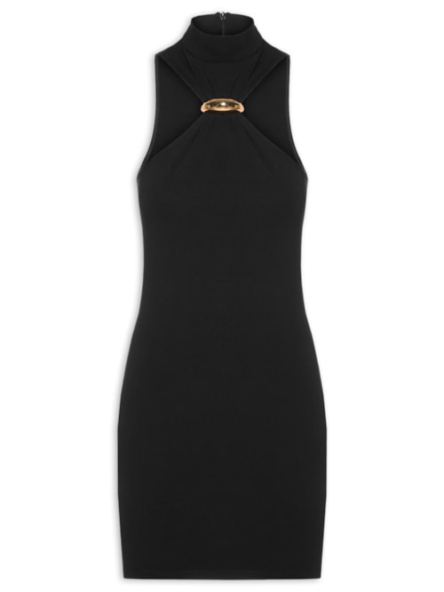 Vestido Curto Sem Manga – Preto