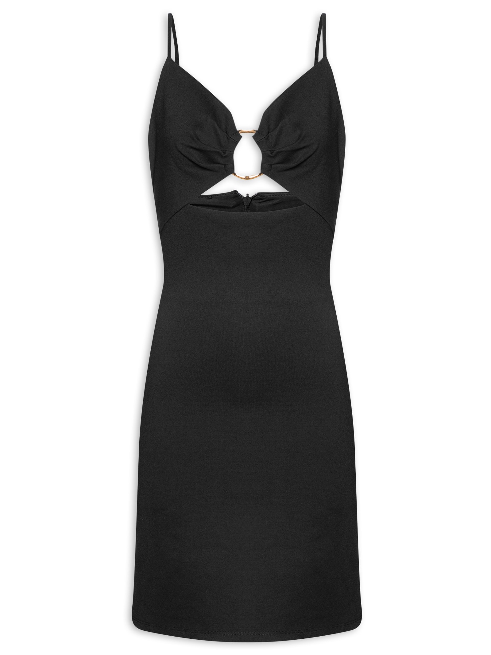 Vestido Curto Sem Mangas Preto Lança Perfume