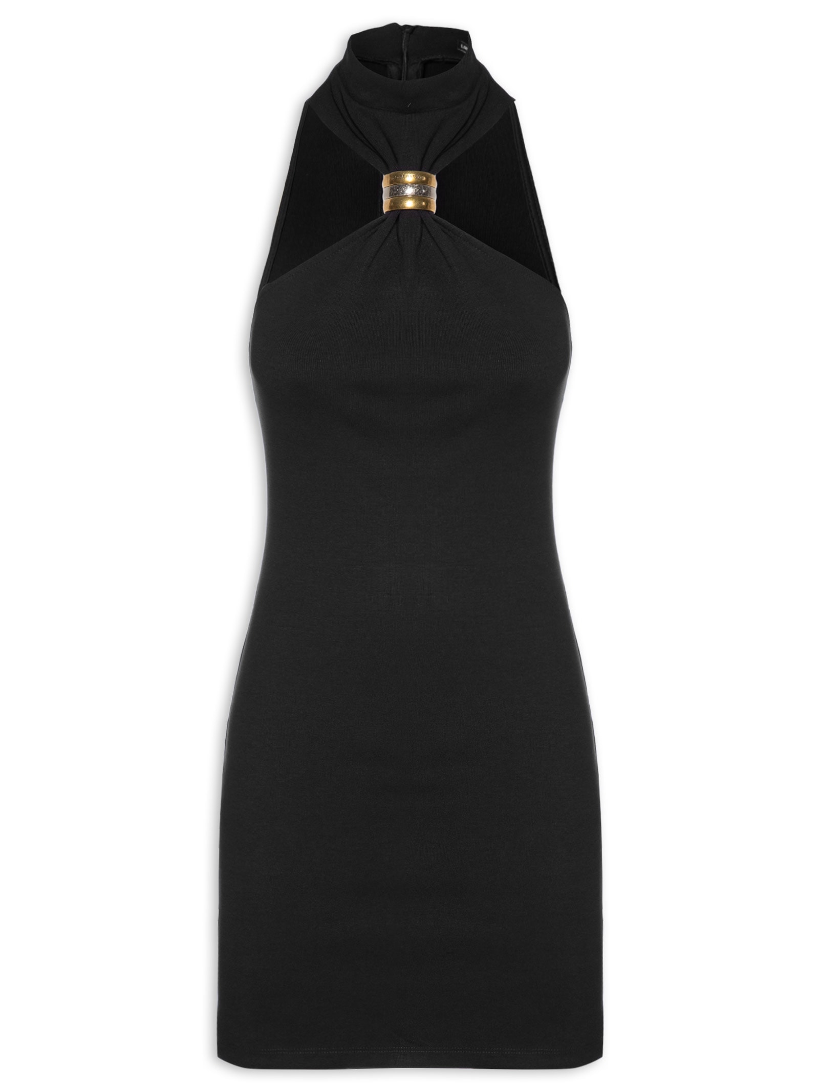 Vestido Curto Sem Mangas Preto Lança Perfume