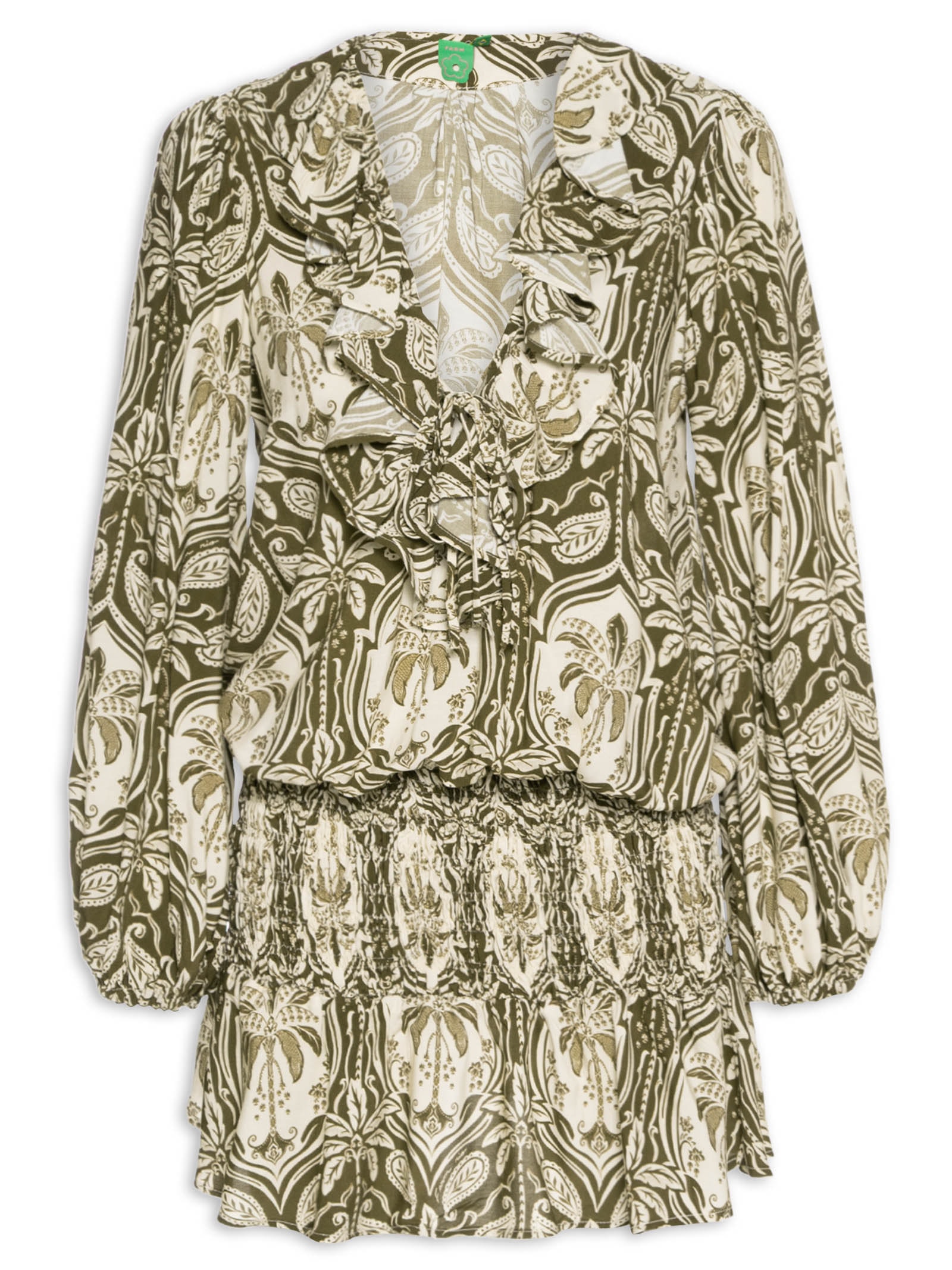 Vestido Curto Serra Tropical Verde Farm