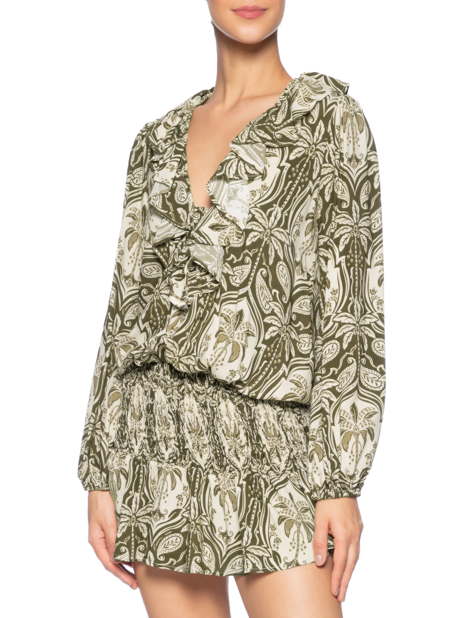 Vestido Curto Serra Tropical Verde Farm