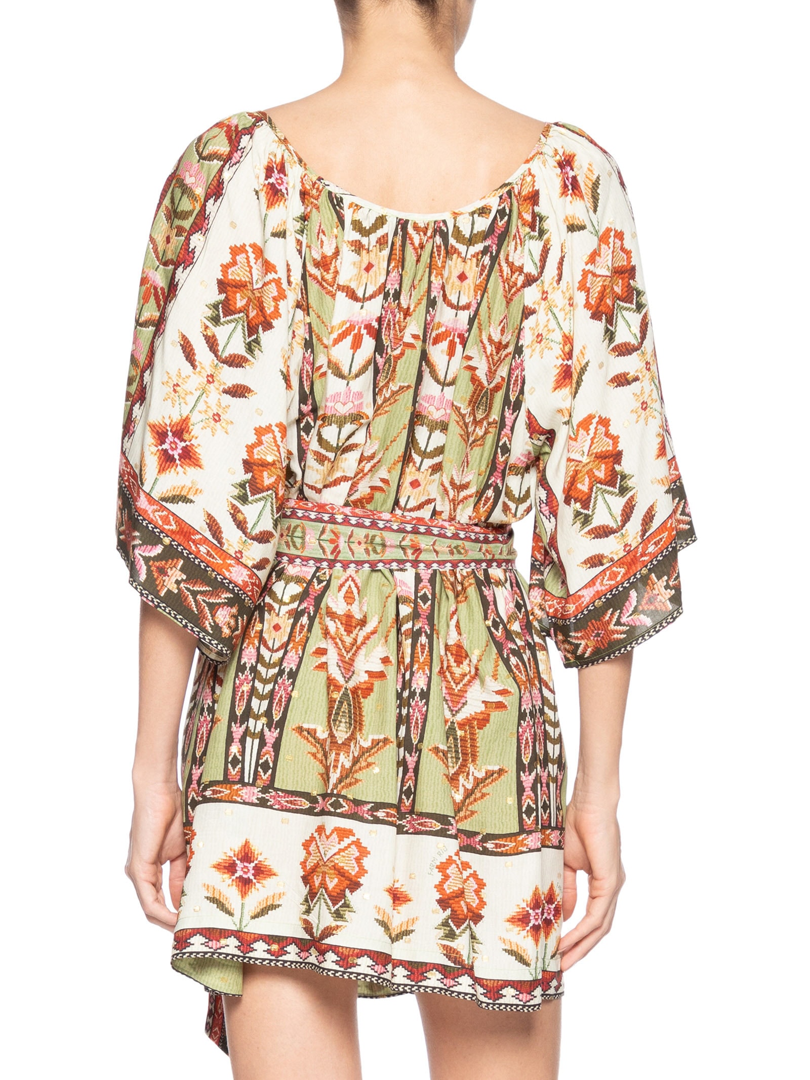 Vestido Curto Tapete de Cor Verde Farm