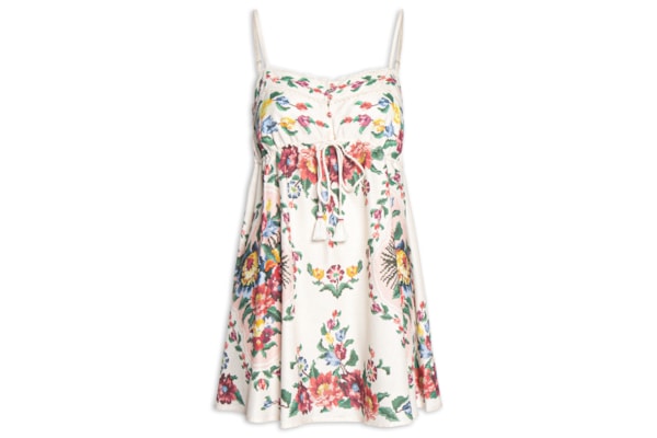 Vestido Curto Tapete De Flor - Off White