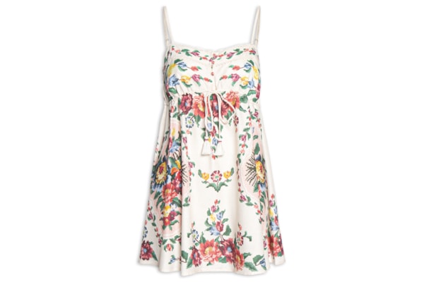 Vestido Curto Tapete De Flor - Off White