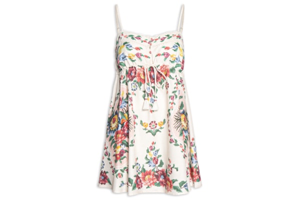 Vestido Curto Tapete De Flor - Off White