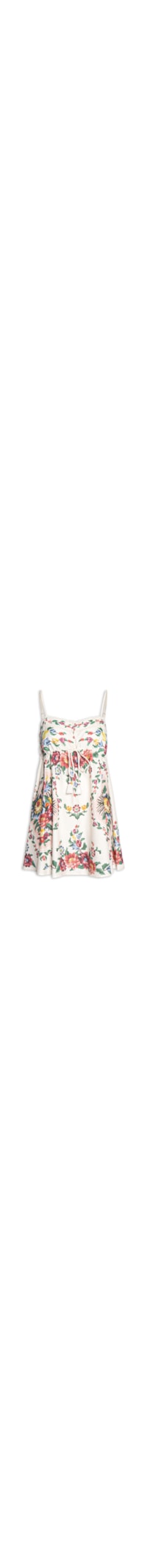 Vestido Curto Tapete De Flor - Off White
