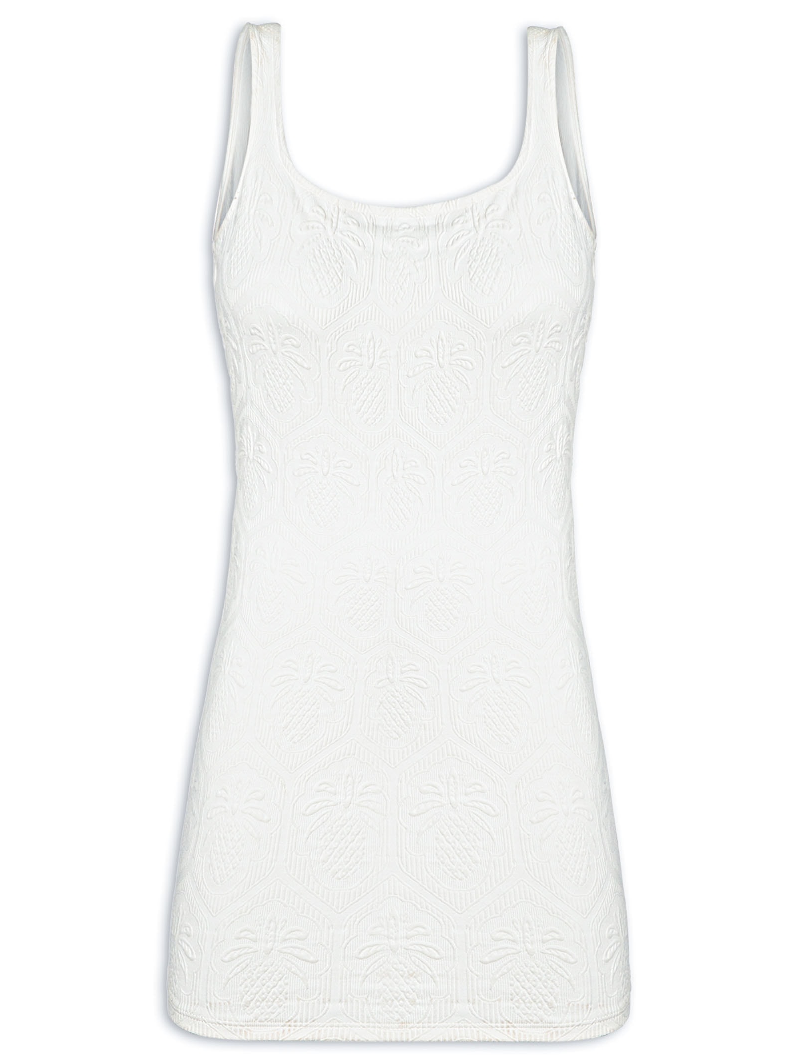 Vestido Curto Textura Abacaxi Off White Farm Praia