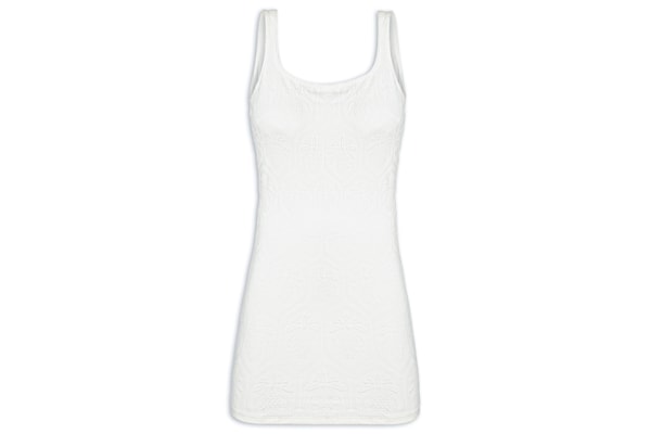 Vestido Curto Textura Abacaxi - Off White