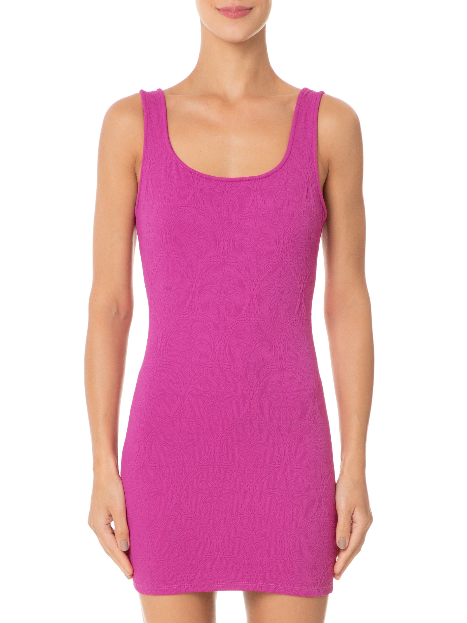 Vestido Curto Textura Coqueiro Rosa Farm Praia