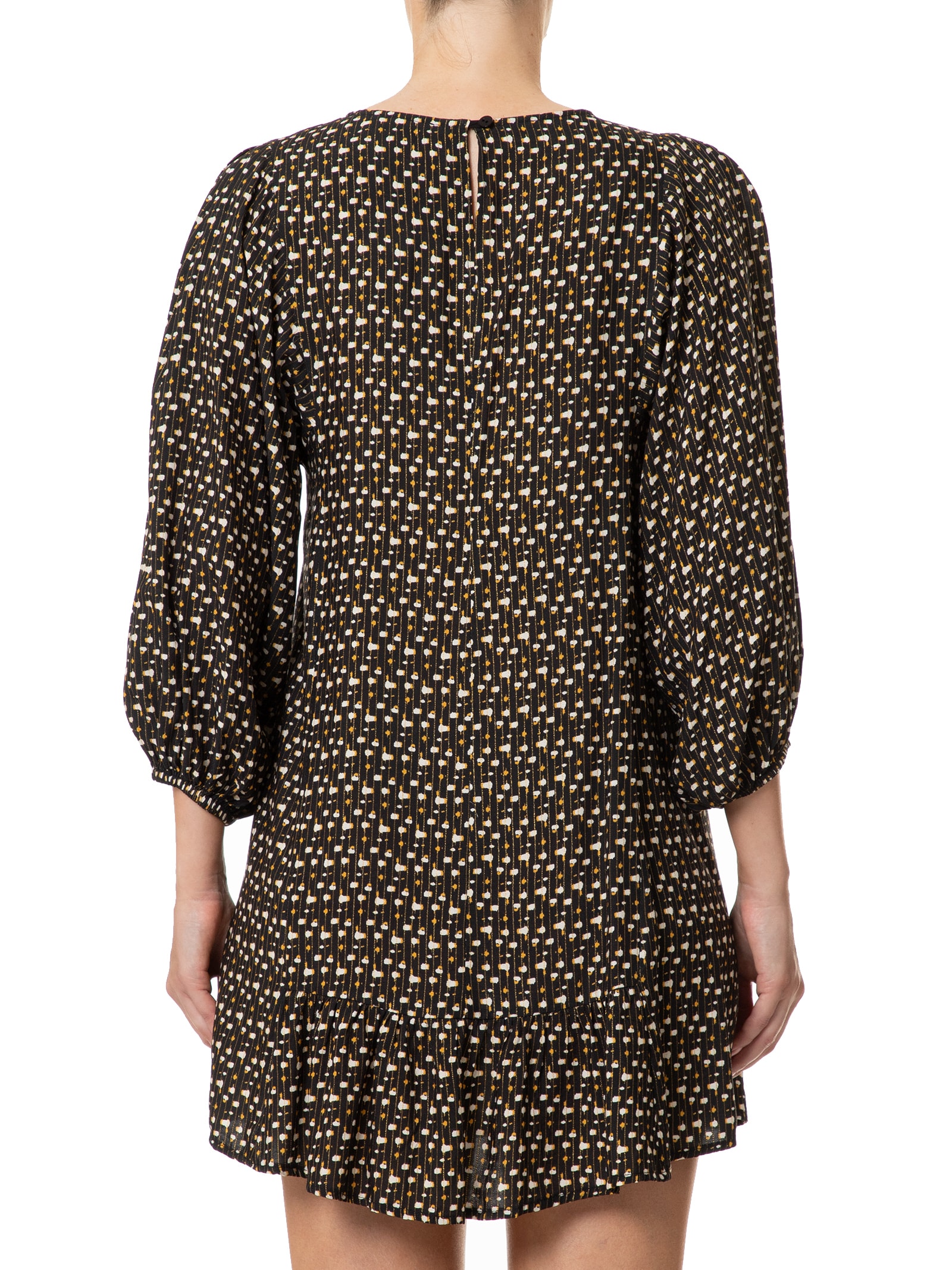 Vestido Curto Textura Soleil Preto Animale