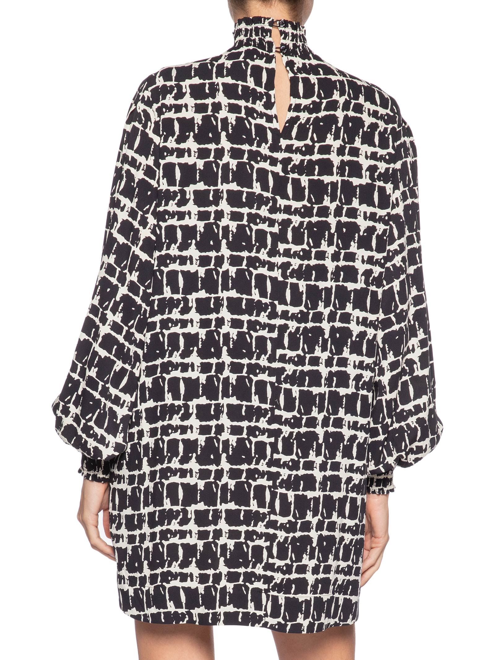 Vestido Curto Textura Xadrez – Preto Animale