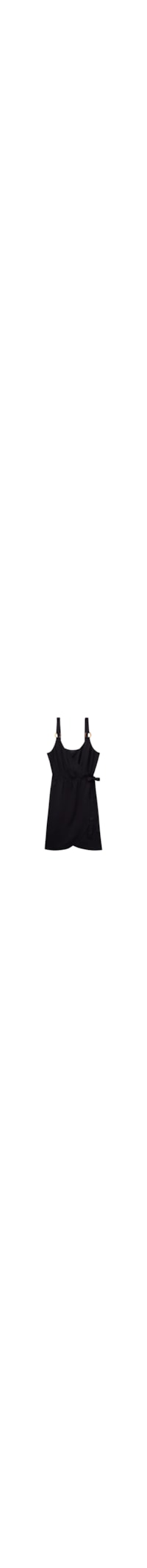 Vestido Curto Transpassado - Preto