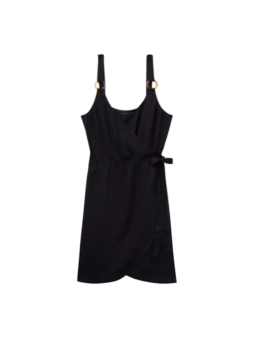 Vestido Curto Transpassado – Preto