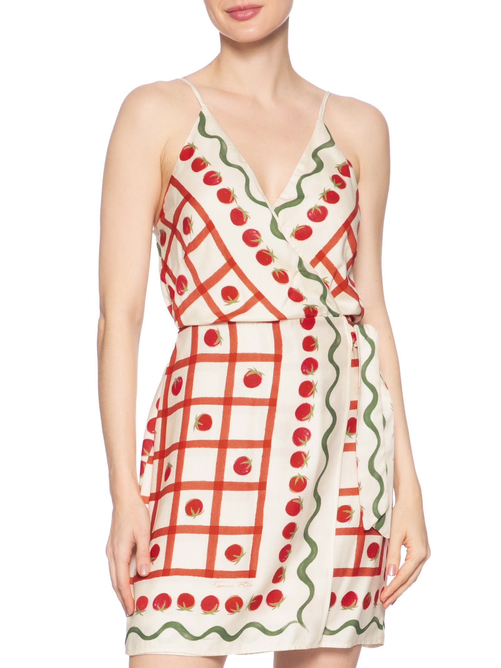 Vestido Curto Transpasse Lenço Tomatinho Vermelho Farm