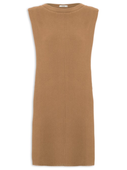 Vestido Curto Tricot Boxy – Marrom